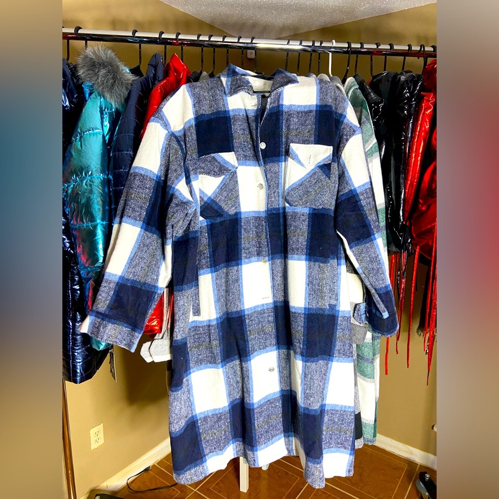 Maxi Plaid Flannel Shacket Jacket